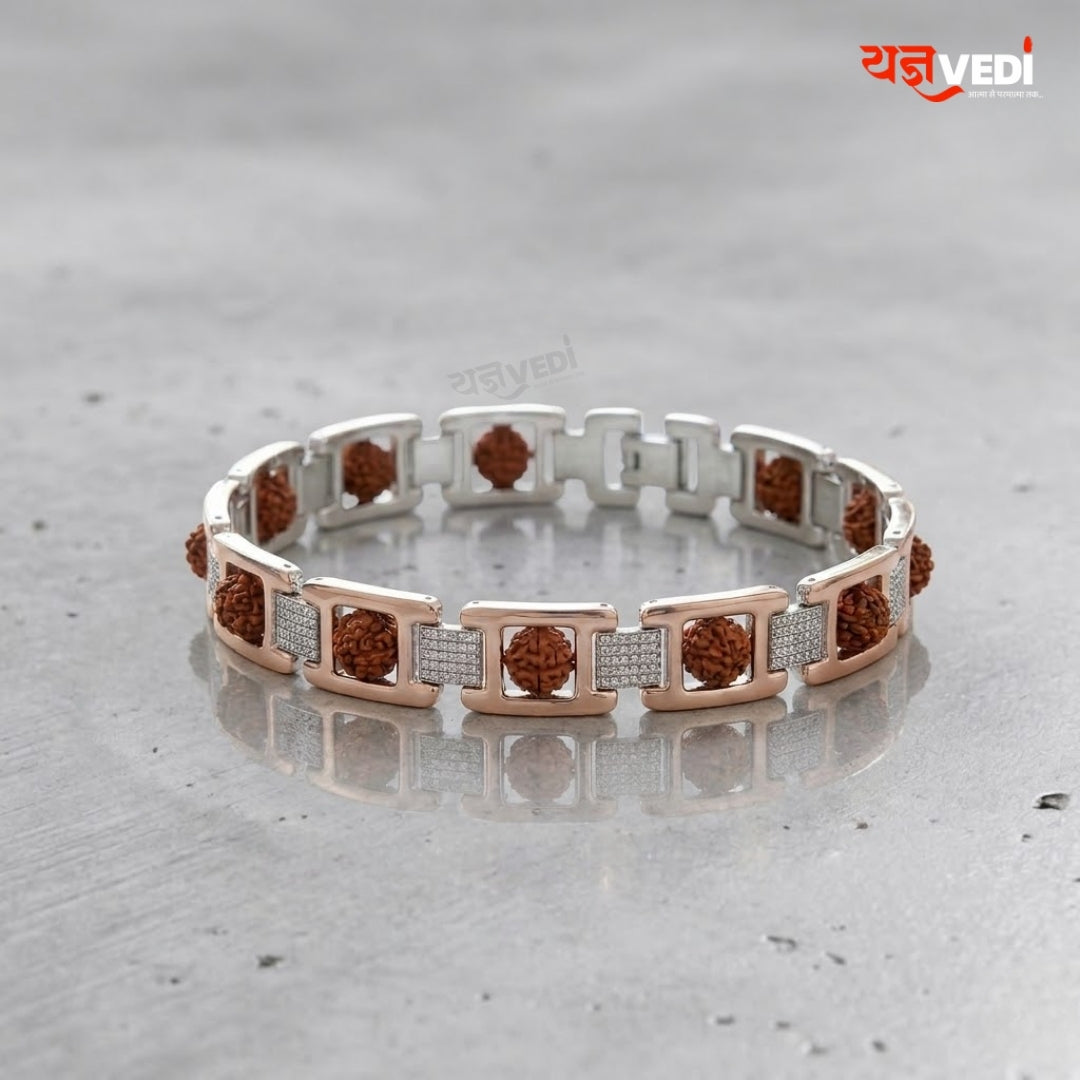 Rose Gold Plated Essential Rudraksha Bracelet