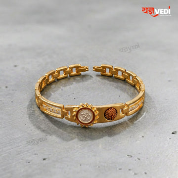 Gold Plated Essential Om Surya Rudraksha Bracelet