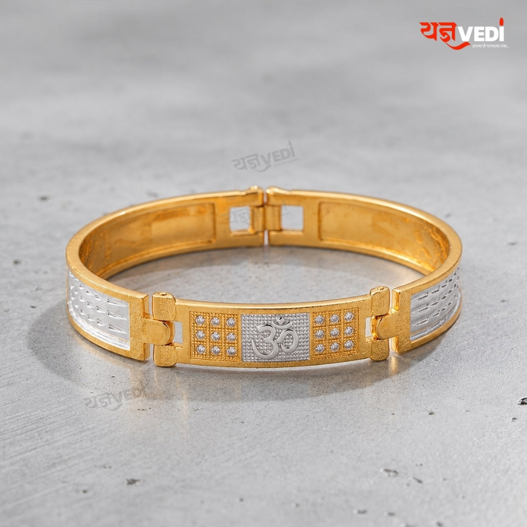 Gold & Silver Plated Essential Omkar Round Bracelet