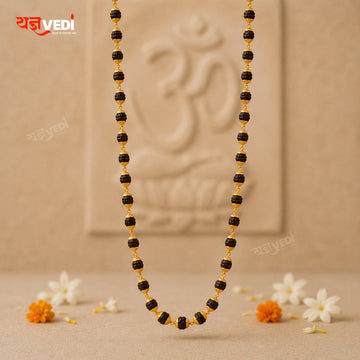 Gold Plated Black Rudraksha Mala - Divine Power with Royal Elegance