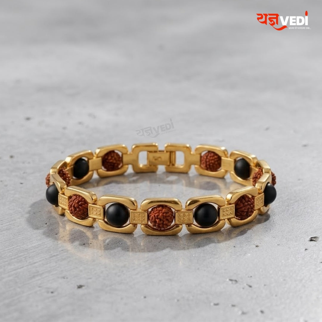 Gold Plated Essential Rudraksha Karungali Bracelet