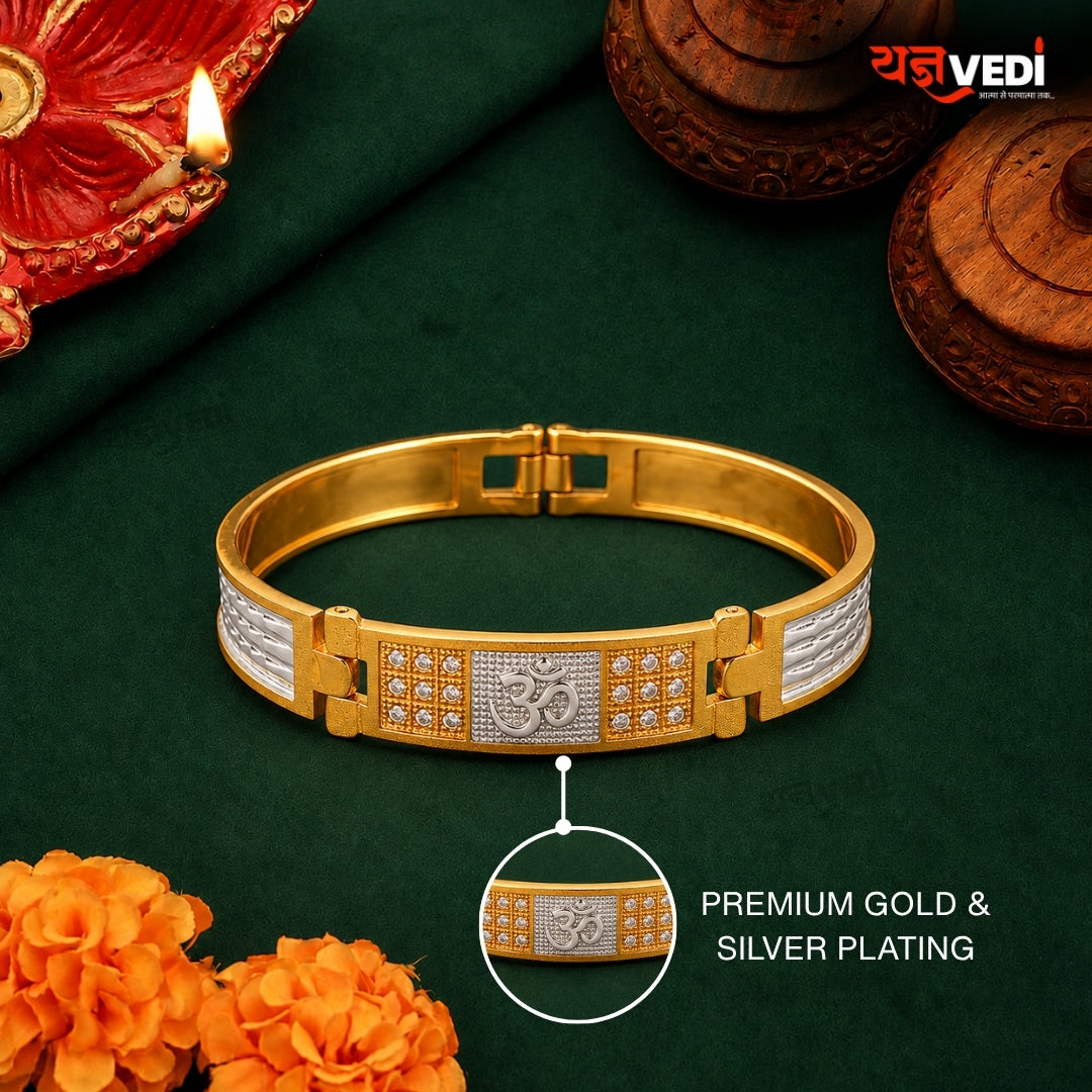 Gold & Silver Plated Essential Omkar Round Bracelet