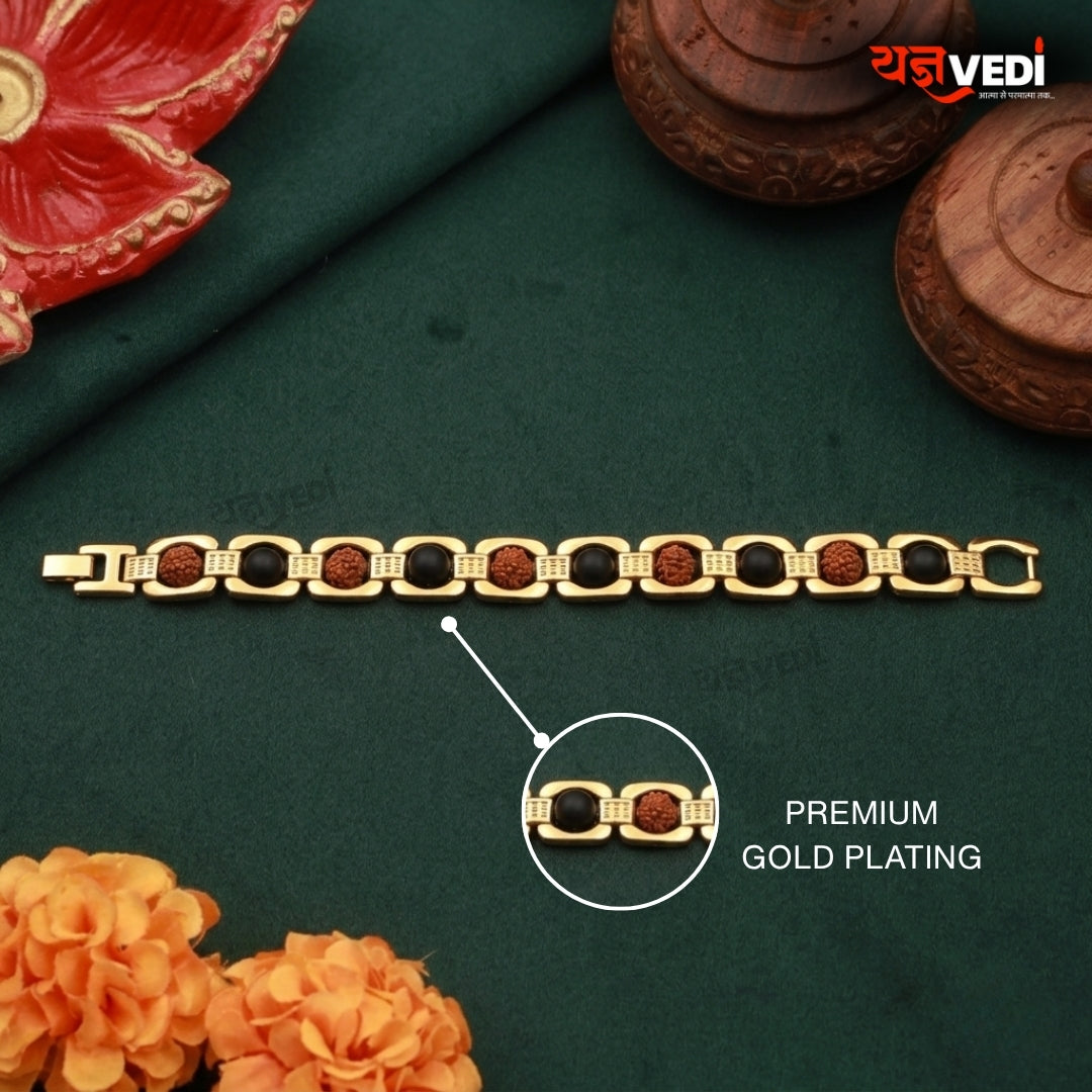 Gold Plated Essential Rudraksha Karungali Bracelet