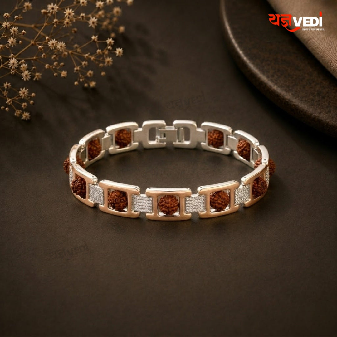 Rose Gold Plated Essential Rudraksha Bracelet