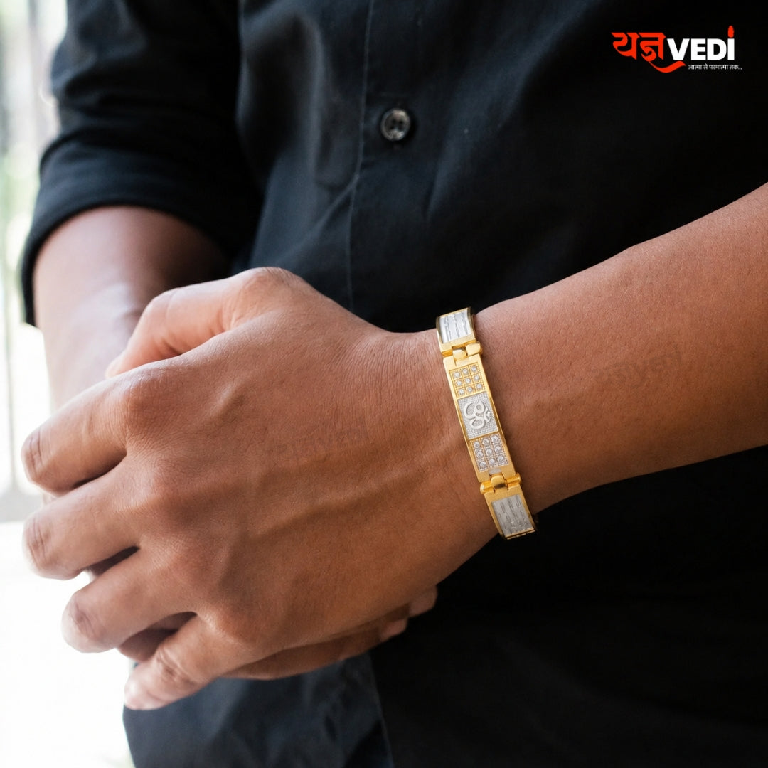 Gold & Silver Plated Essential Omkar Round Bracelet