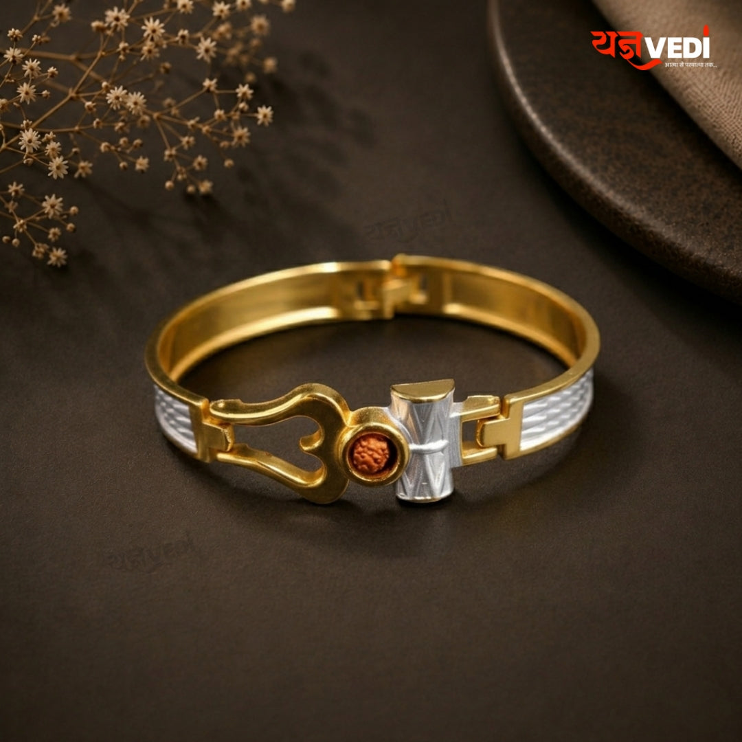 Gold & Silver Plated Essential Trishul Rudraksha Bracelet