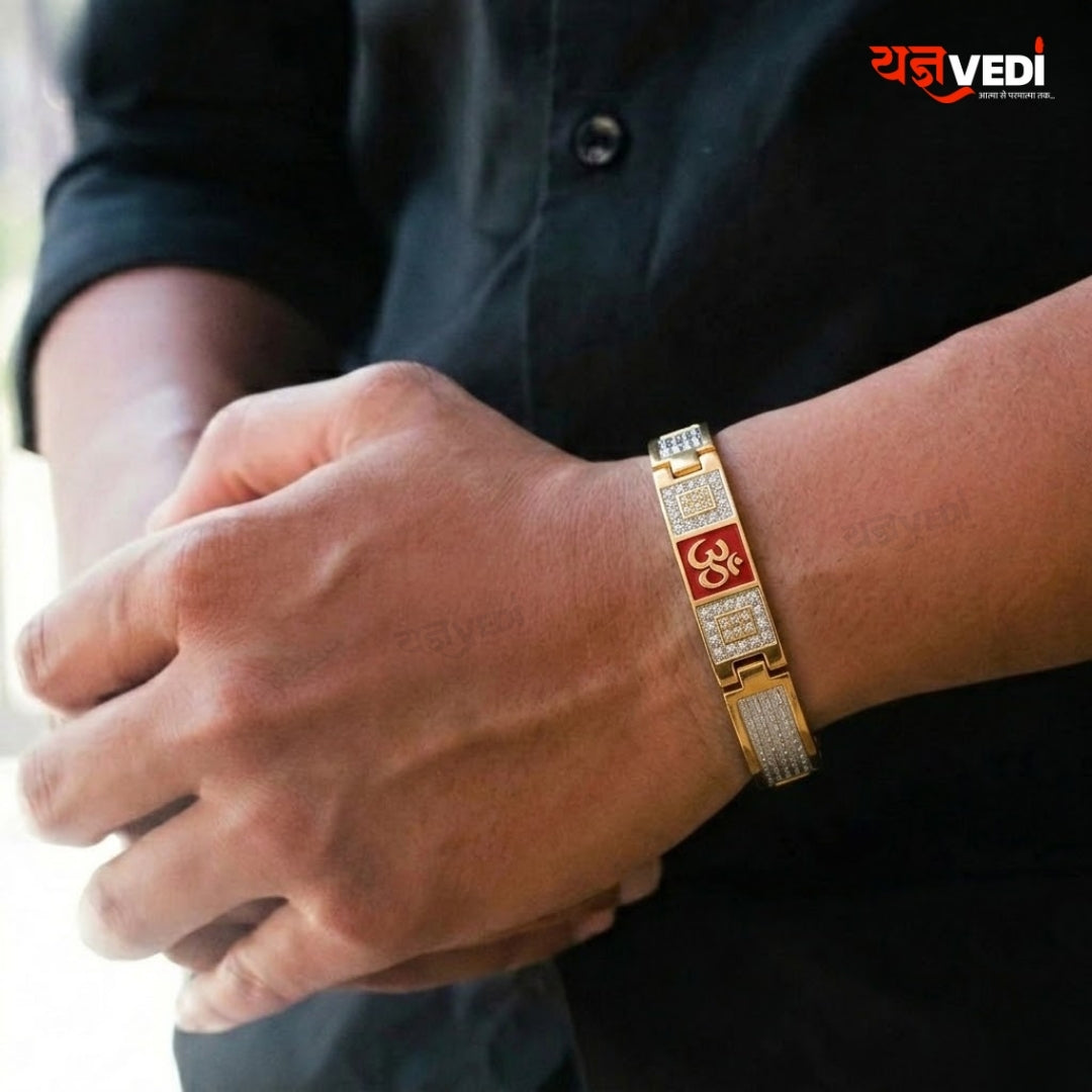Gold & Silver Plated Essential Red Omkar Bracelet