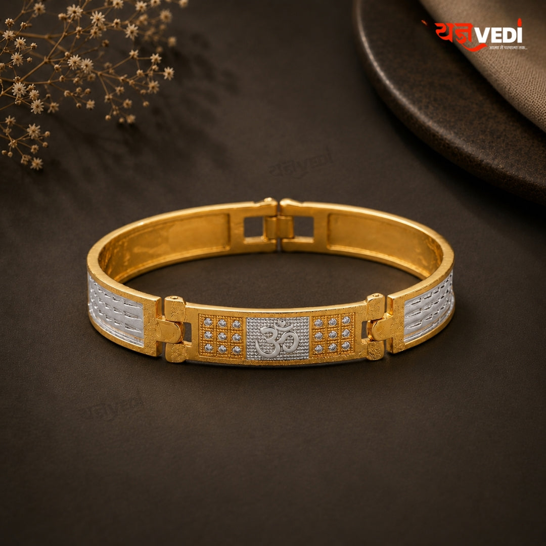 Gold & Silver Plated Essential Omkar Round Bracelet