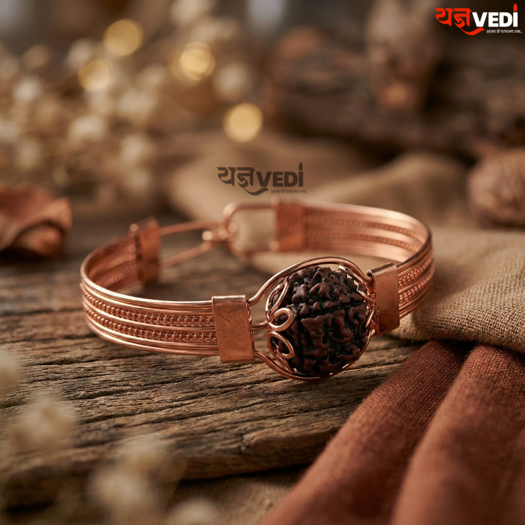 5 Mukhi Rudraksha Copper Bracelet