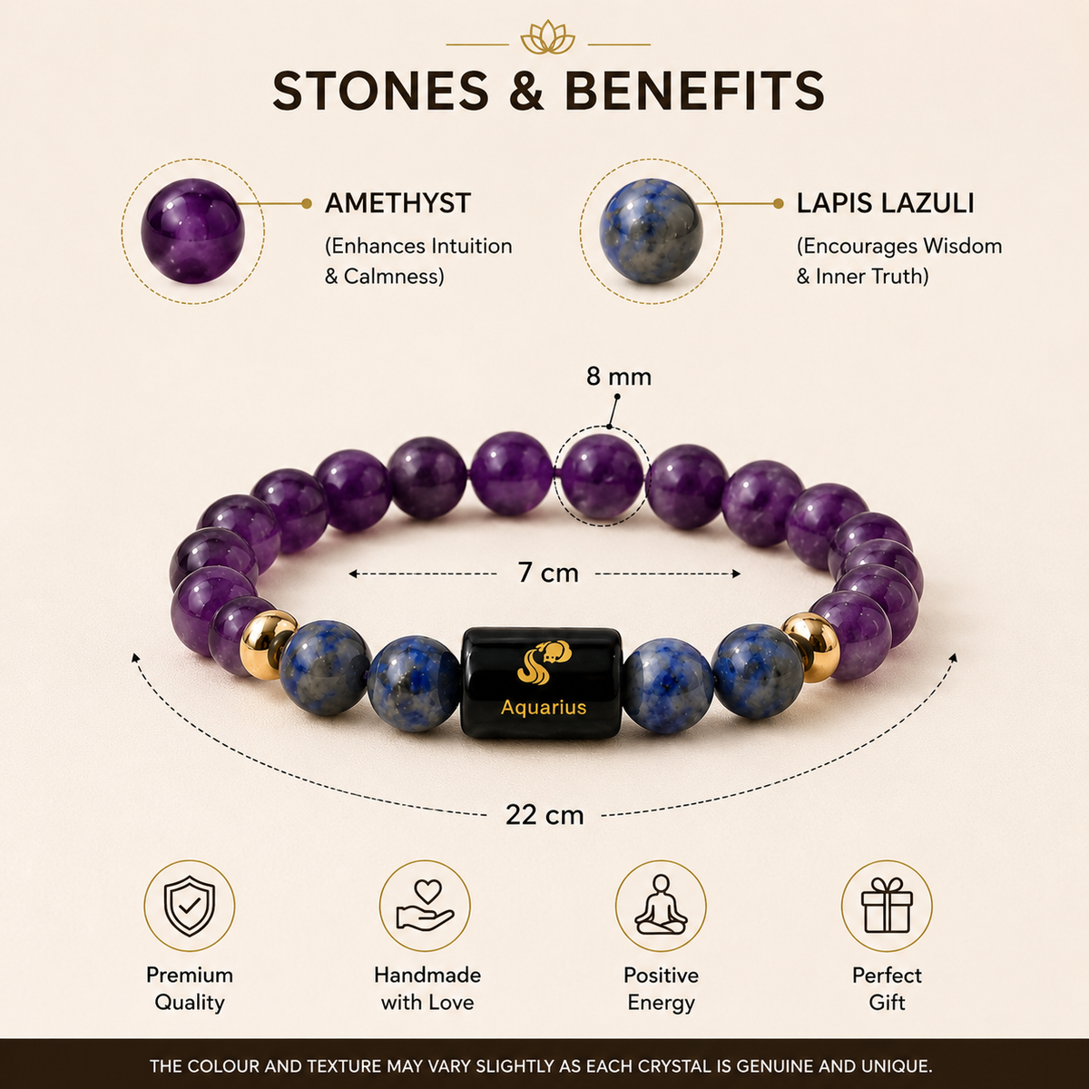 Aquarius (कुंभ राशि) Zodiac Bracelet