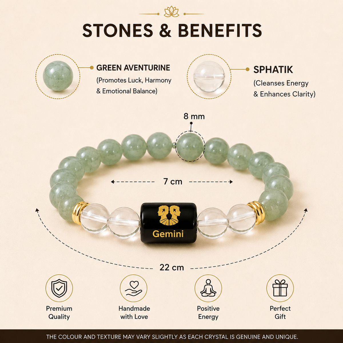 Gemini (मिथुन राशि) Zodiac Bracelet