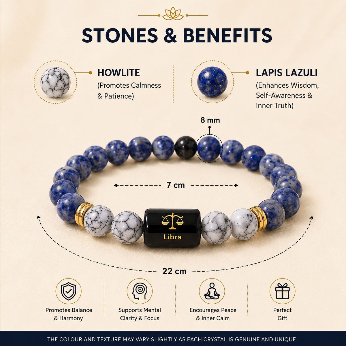 Libra (तुला राशि) Zodiac Bracelet