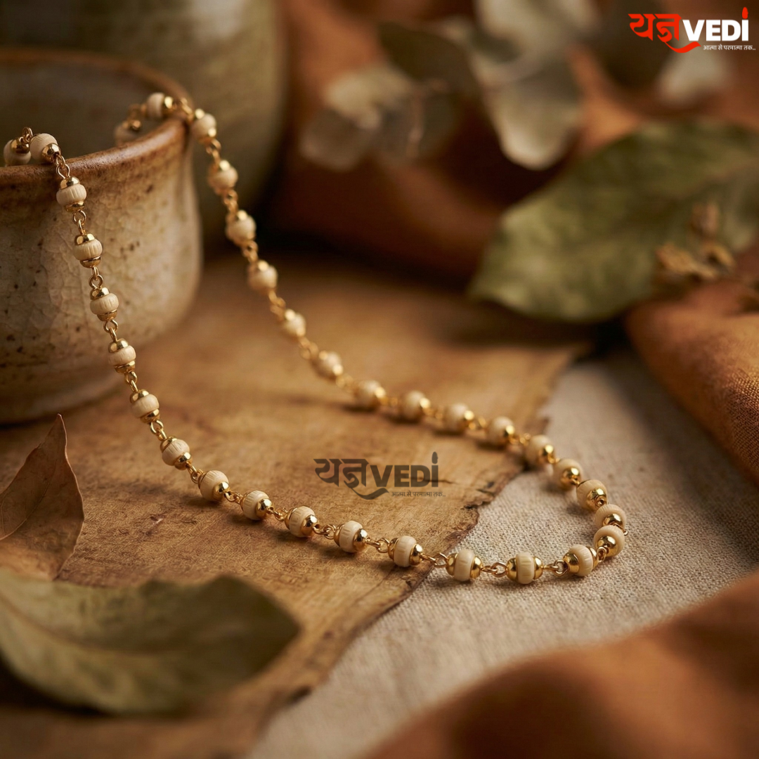 Ladies Gold Plated Tulsi Mala – Divine Grace with Elegant Beauty