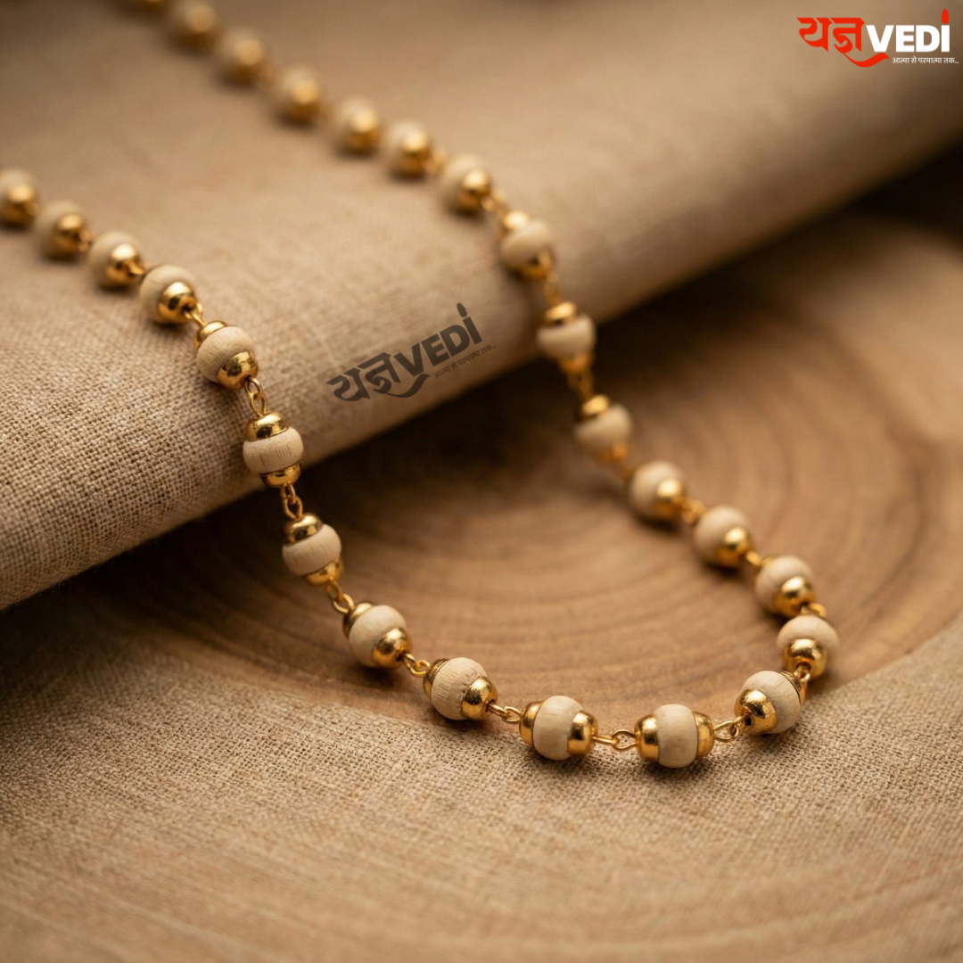 Ladies Gold Plated Tulsi Mala – Divine Grace with Elegant Beauty